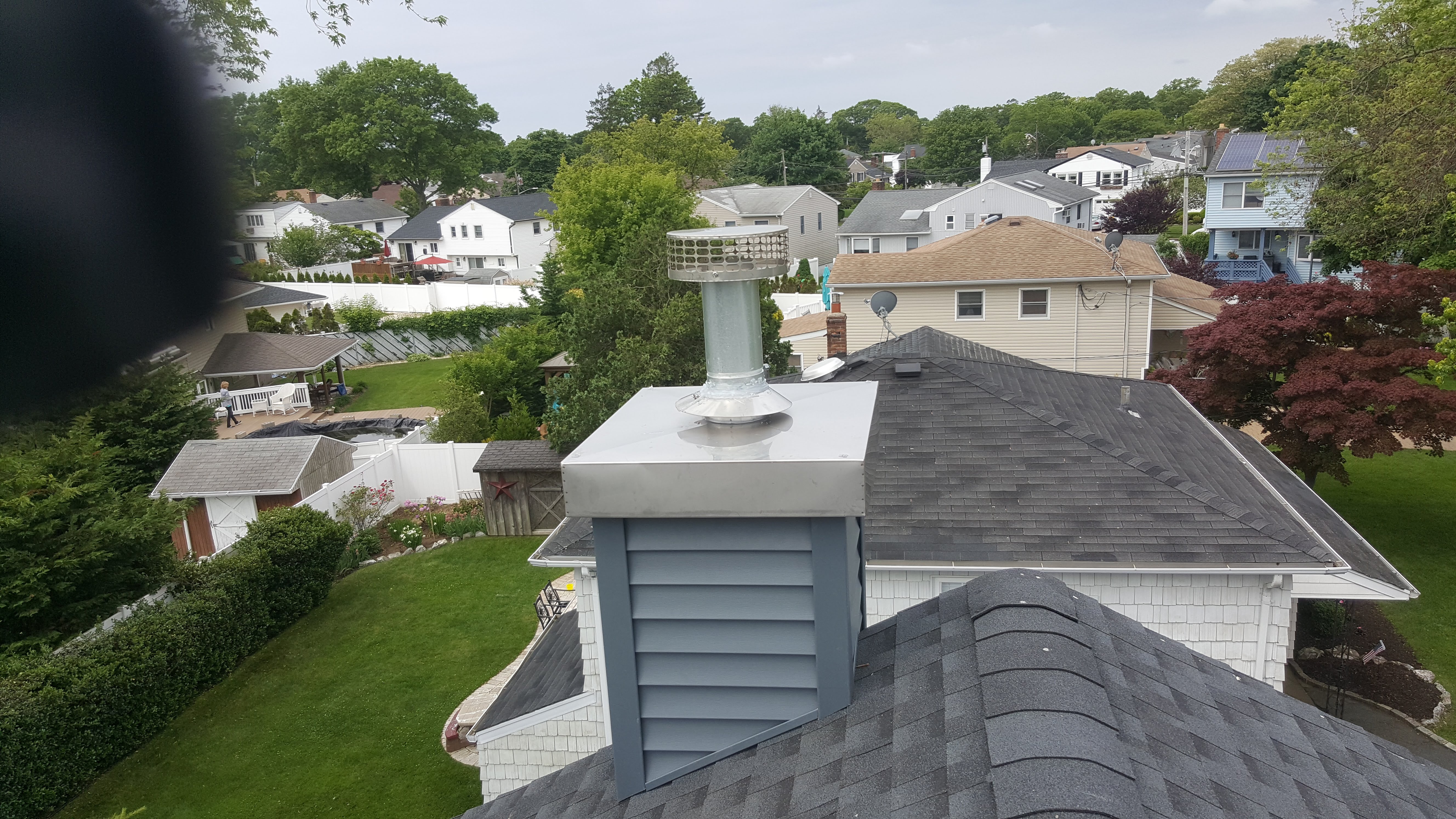 Complete chimney crown rebuild and waterproofing in Merrick, New York